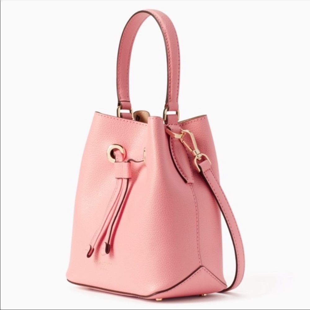 Kate Spade Pink Leather Bucket Crossbody Purse - Picture 9 of 12